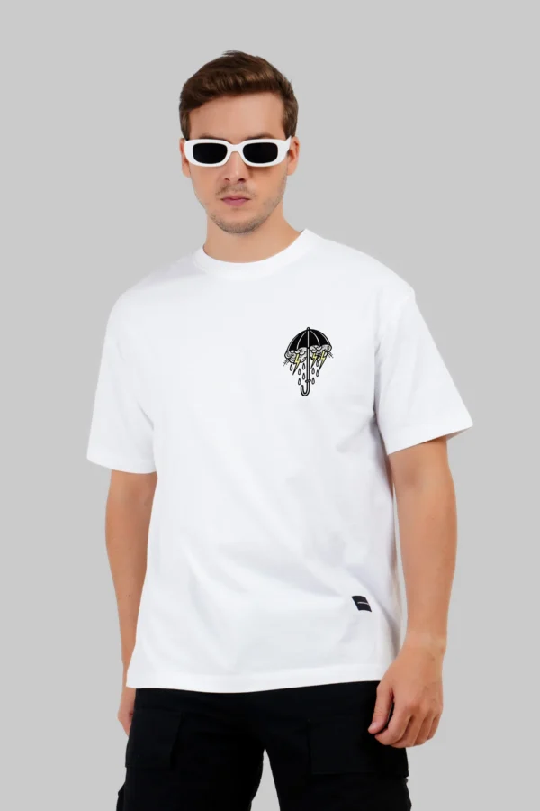 White New Umbrella Oversized T-Shirt
