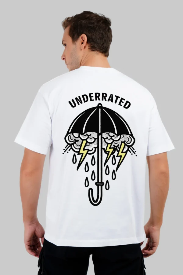 White New Umbrella Oversized T-Shirt - Image 3