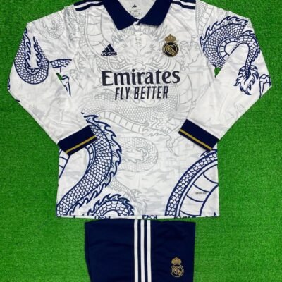 Real Madrid Polo Dragon Edition Full Sleeve (FC SET) (White)
