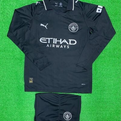 Manchester City Away Kit 25/26 Full Sleeve (FC SET) (Black)