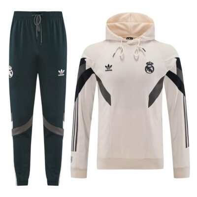 Real Madrid Hoodie Training Suit 25/26 (Beige - Dark Grey)