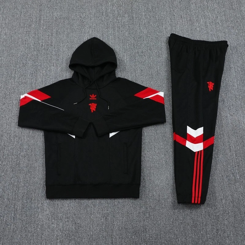 Manchester United Hoodie Training Suit 25/26 (Black - Red) - Image 2