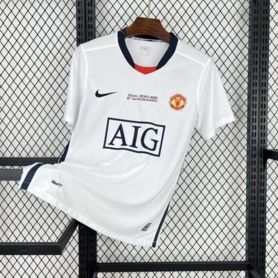 Manchester United Away Kit 2008/09 (Half Sleeve)(White)