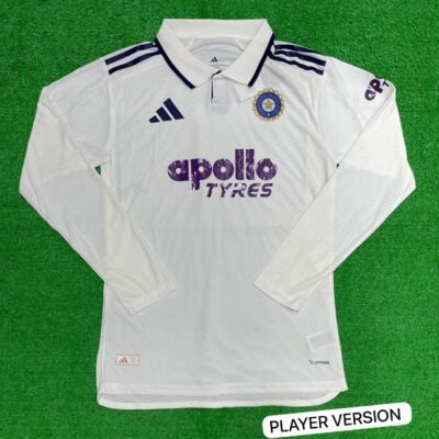 INDIA TEST Cricket Jersey 2025 Full Sleeves (PV) (Apollo Tyres)