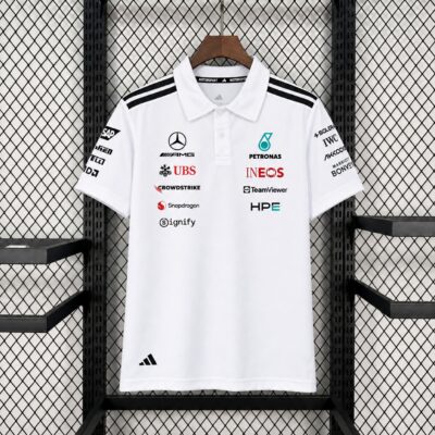 Mercedes AMG Petronas F1 Jersey 2025 (PV) (White) (Collared)